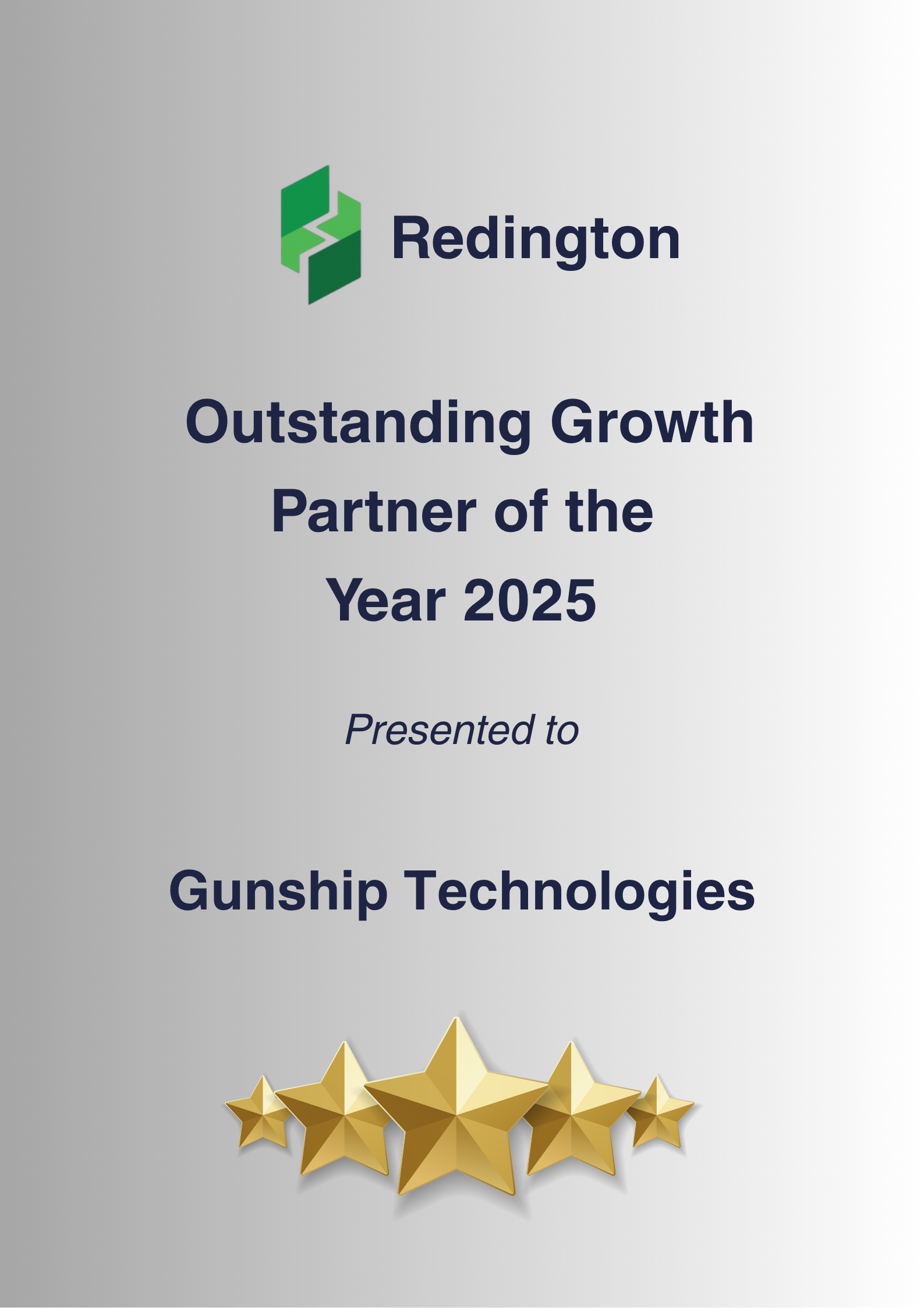 Outstanding Growth Partner of the Year 2025 by Redington - Nuvem labs